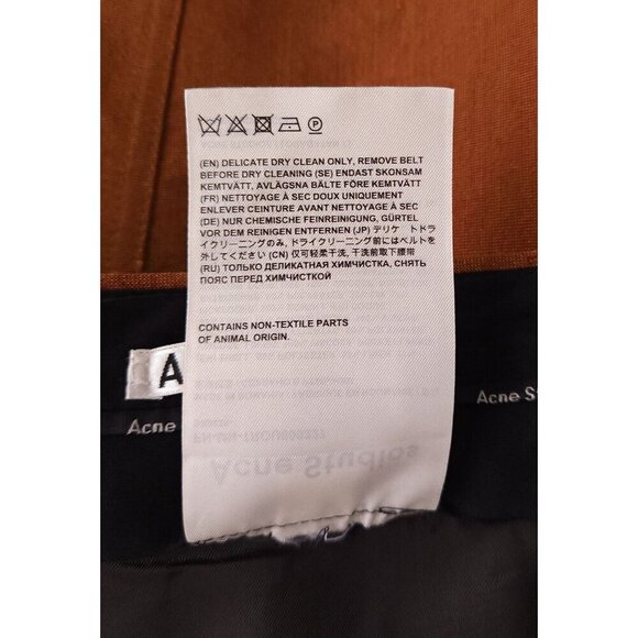 Acne Studios Straight Leg Linen Blend Trousers Size 44 US S Brown New - Picture 8 of 8
